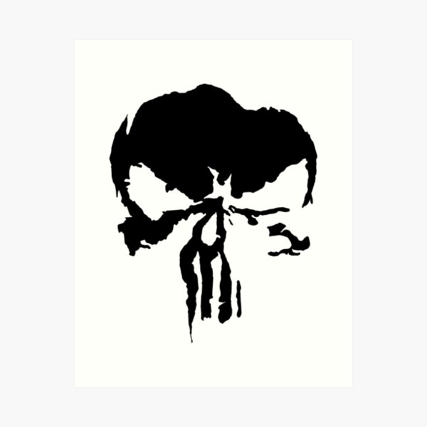 Marvel The Punisher Distressed Skull Logo1 Art Print by Sanzij