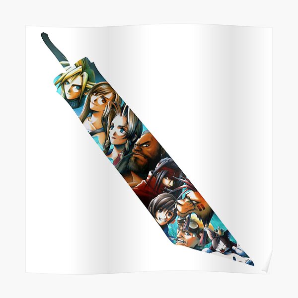 Final Fantasy 7 Buster Sword Cloud, Tifa, Vincent and characters Poster