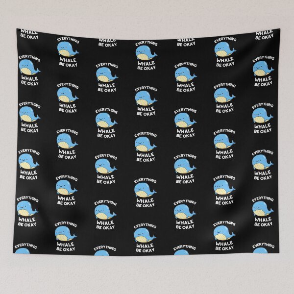 Item preview, Everything Whale Be Okay Funny Animal Puns (Dark BG) designed and sold by punnybone.