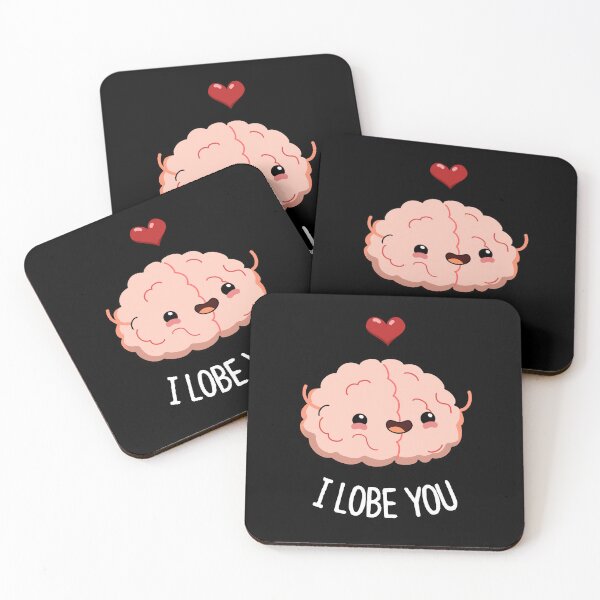 Item preview, I Lobe You Funny Brain Puns (Dark BG) designed and sold by punnybone.