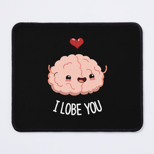 Item preview, I Lobe You Funny Brain Puns (Dark BG) designed and sold by punnybone.