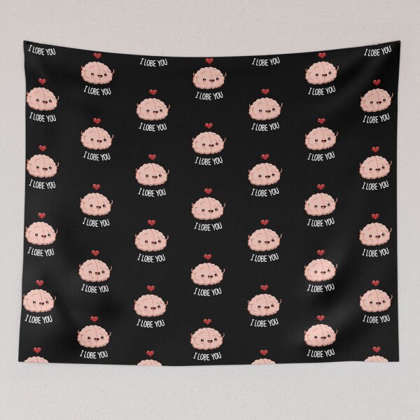 Item preview, I Lobe You Funny Brain Puns (Dark BG) designed and sold by punnybone.