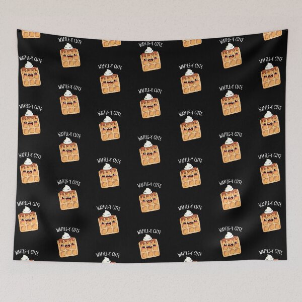 Item preview, Waffle-y Cute Funny Food Puns (Dark BG) designed and sold by punnybone.