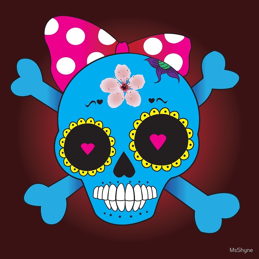 "Girly skull with bow" by MsShyne | Redbubble