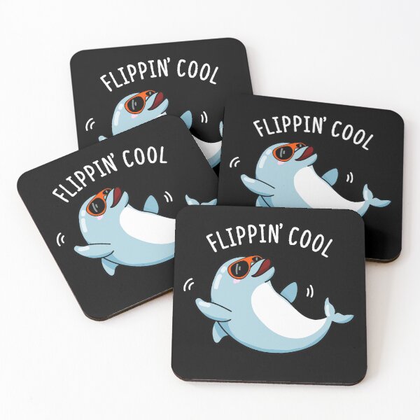 Item preview, Flippin Cool Funny Dolphin Puns (Dark BG) designed and sold by punnybone.
