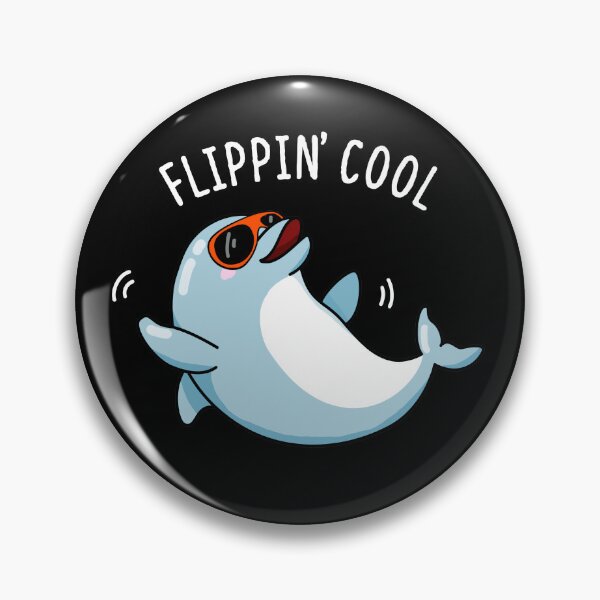 Item preview, Flippin Cool Funny Dolphin Puns (Dark BG) designed and sold by punnybone.