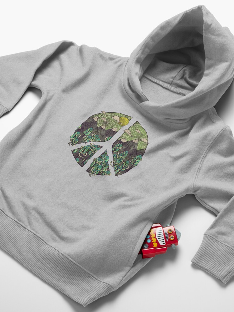 Alternate view of Peaceful Landscape Toddler Pullover Hoodie