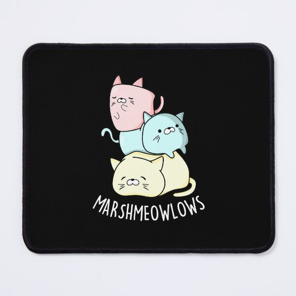 Item preview, Marsh-meow-lows Funny Cat Marshmallow Puns (Dark BG) designed and sold by punnybone.