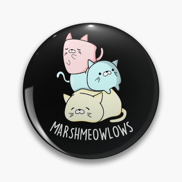 Item preview, Marsh-meow-lows Funny Cat Marshmallow Puns (Dark BG) designed and sold by punnybone.