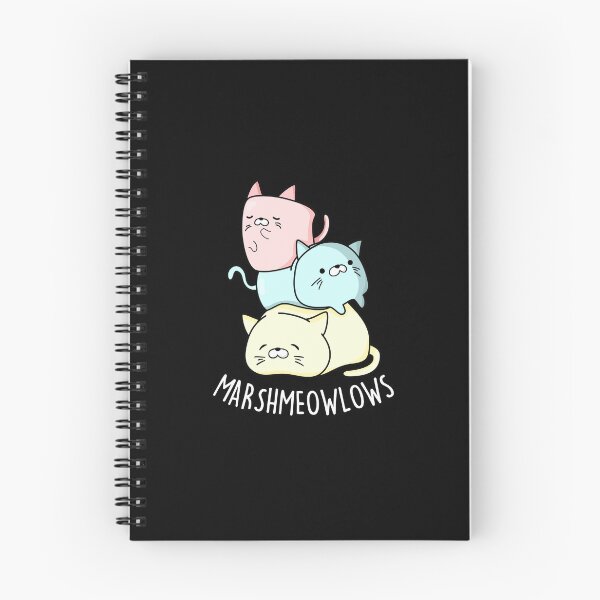 Item preview, Marsh-meow-lows Funny Cat Marshmallow Puns (Dark BG) designed and sold by punnybone.
