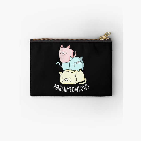 Item preview, Marsh-meow-lows Funny Cat Marshmallow Puns (Dark BG) designed and sold by punnybone.