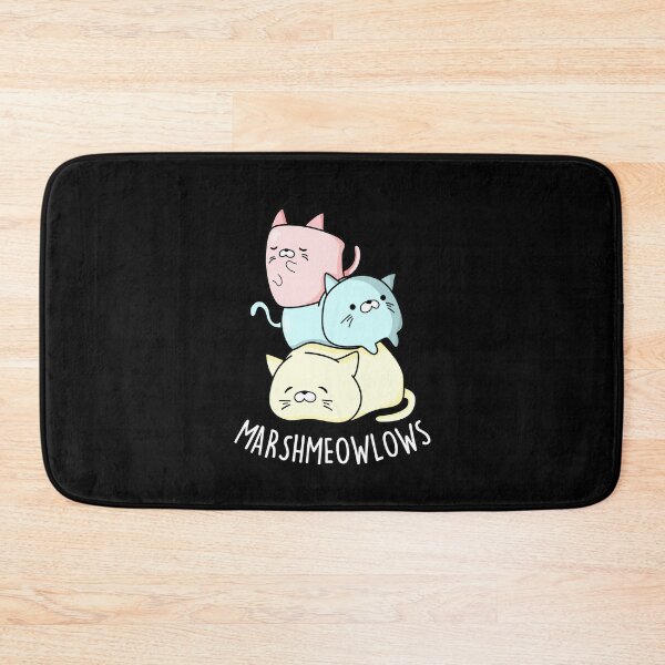 Item preview, Marsh-meow-lows Funny Cat Marshmallow Puns (Dark BG) designed and sold by punnybone.