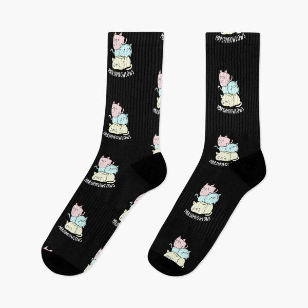 Item preview, Marsh-meow-lows Funny Cat Marshmallow Puns (Dark BG) designed and sold by punnybone.