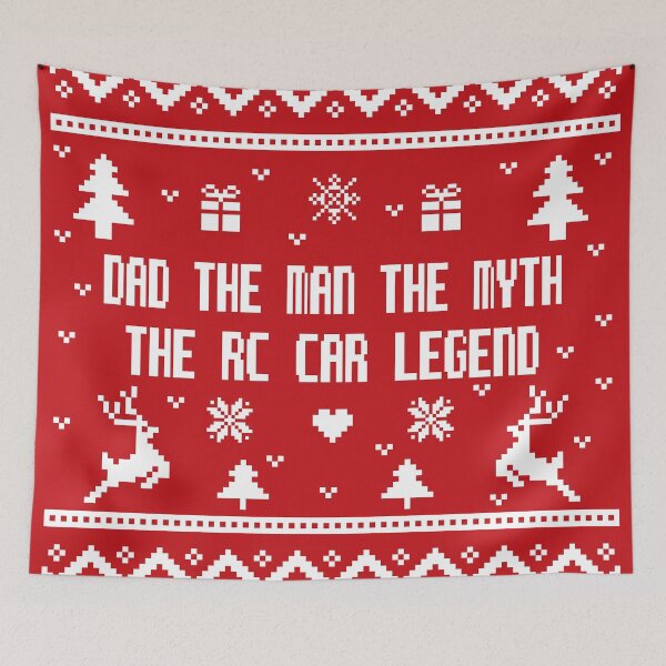 Item preview, Dad the man the myth the rc car legend, Christmas ugly lovely sweater white, rc car racing games competition, remote control cars lover designed and sold by SGS-.