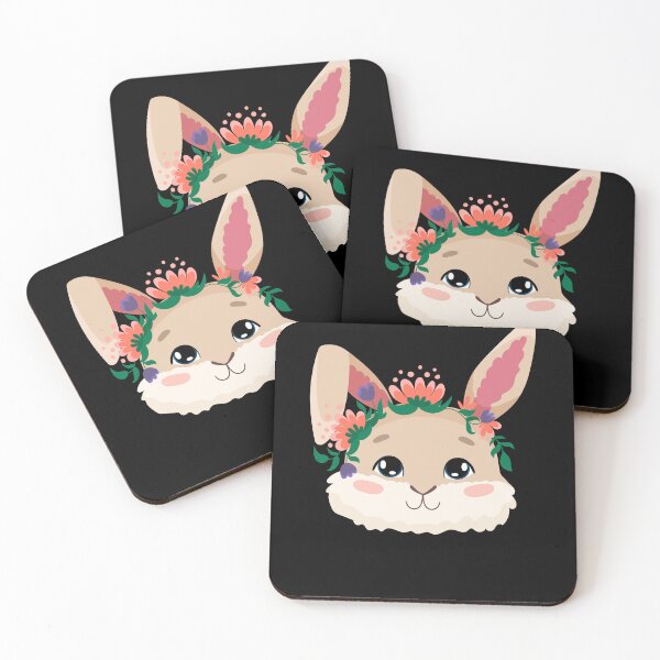 Item preview, Cute Rabbit Head With Flowers Design, Kids Girls Gift Flower Rabbit. designed and sold by Waleedw.