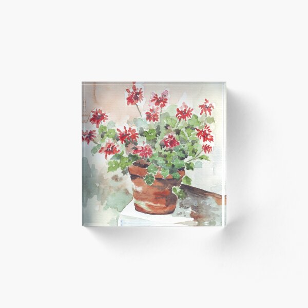Sweet Geranium Acrylic Block