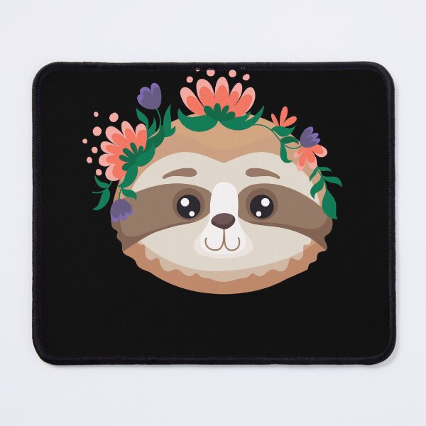 Item preview, Cute Sloth Head With Flowers Design, Kids Girls Gift Flower Sloth. designed and sold by Waleedw.