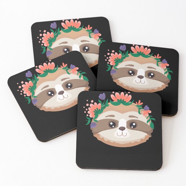 Item preview, Cute Sloth Head With Flowers Design, Kids Girls Gift Flower Sloth. designed and sold by Waleedw.