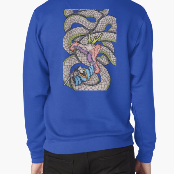 Item preview, samurai fighting dragon designed and sold by BloodyMarvelous.