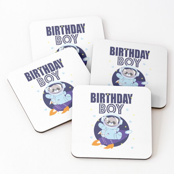 Item preview, Cute Panda Space Astronaut Happy Birthday Boy Kids designed and sold by JooArtPrints  ★★★★★.
