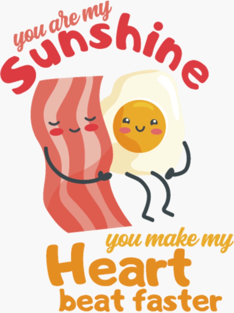 "Bacon and Eggs Funny Design for Bacon and Egg Love" Sticker for Sale