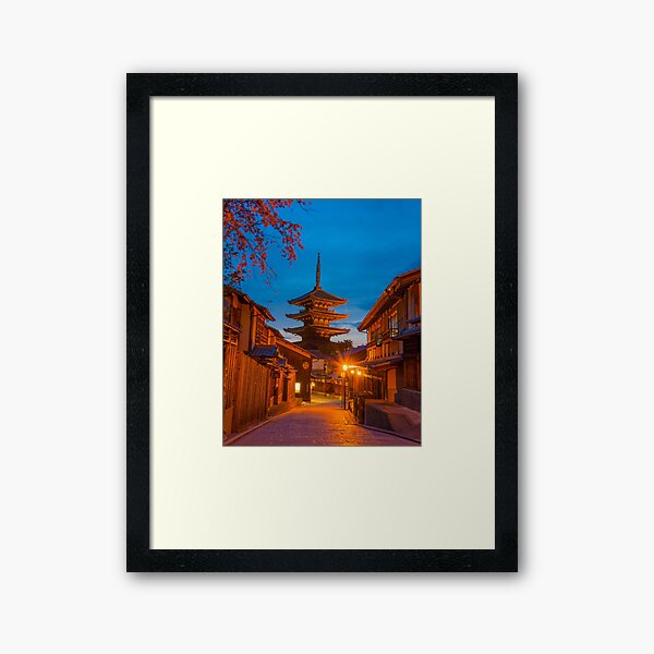 Kyoto At Night Framed Art Print