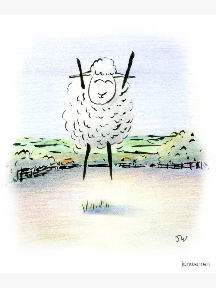 Thumbnail 3 of 3, Sticker, Jubilant Sheep designed and sold by jonwarren.