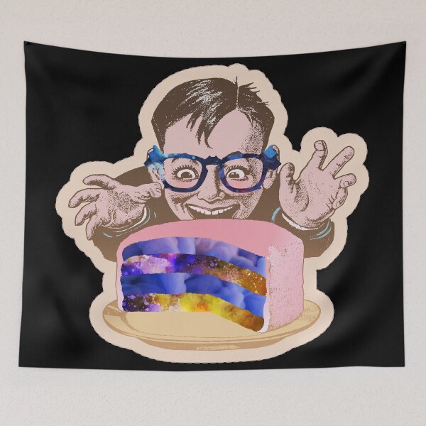 Item preview, Happy Kid with Space Cake - Rainbow Cotton Candy Design for Cool Children T-shirts and other accessories designed and sold by Ridiculam Toga.