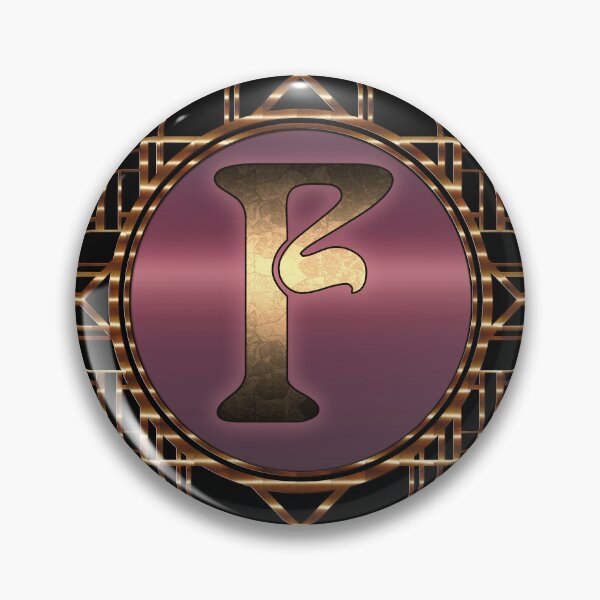 Item preview, Retro art nouveau monogram F letter designed and sold by Xarah.