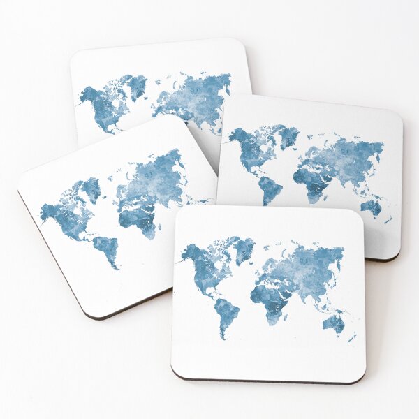 Item preview, World map in watercolor  designed and sold by paulrommer.