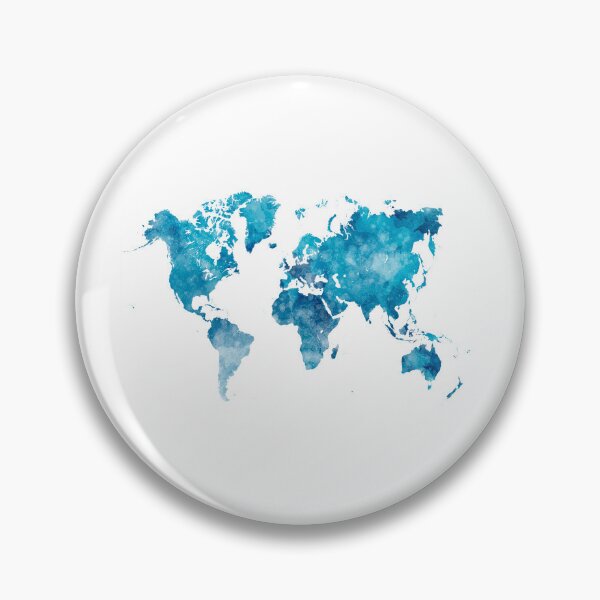 Item preview, World map in watercolor  designed and sold by paulrommer.
