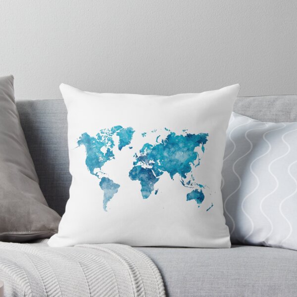 Item preview, World map in watercolor  designed and sold by paulrommer.