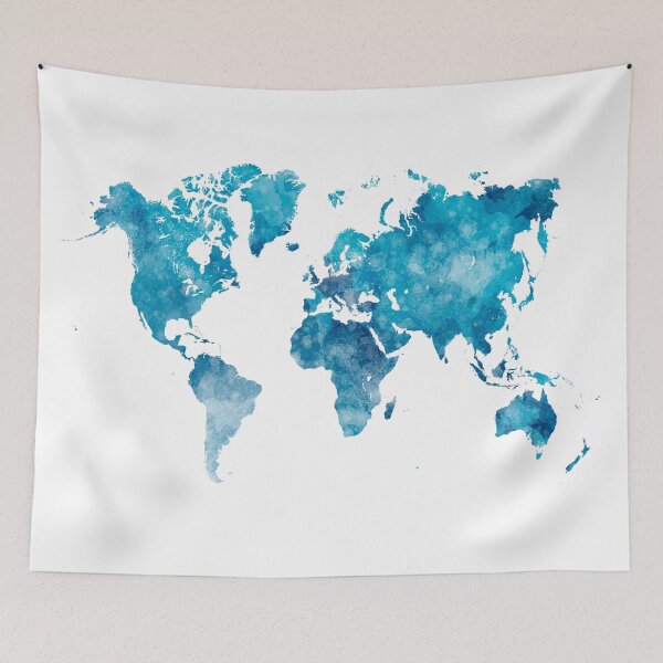 Item preview, World map in watercolor  designed and sold by paulrommer.