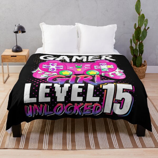 Item preview, Gamer Girl Level 15 Unlocked Video Game 15th Birthday designed and sold by aumarian.