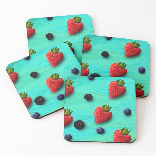 Item preview, Strawberry, raspberry, blueberry background pattern digital oil paintining designed and sold by vocej.