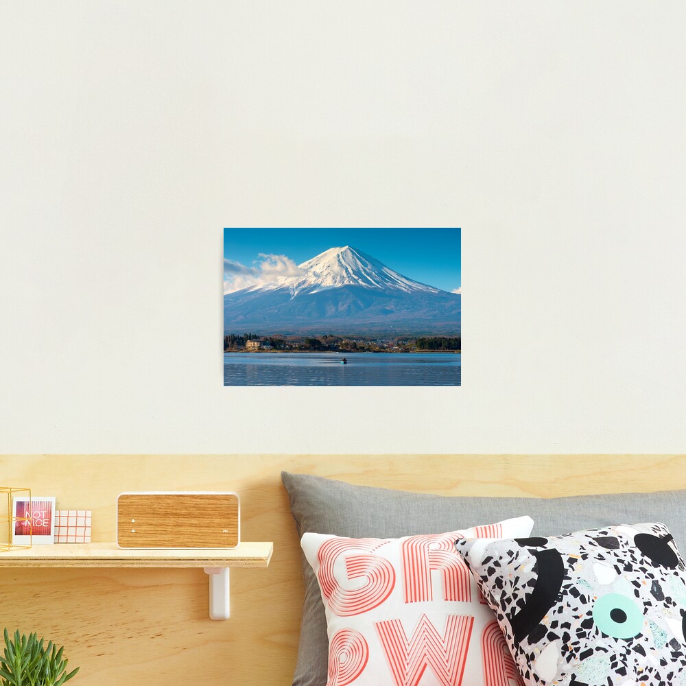Mount Fuji Fishing Boat Photographic Print