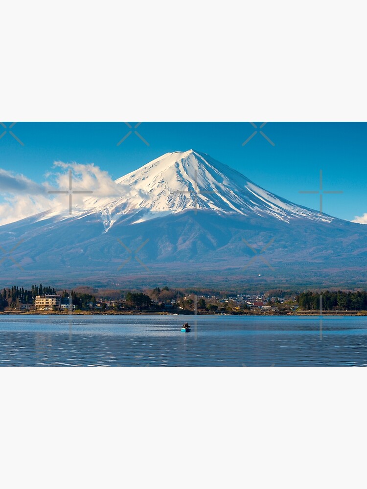 Discover Mount Fuji Fishing Boat Premium Matte Vertical Poster