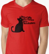 Pro-cats Pro-choice Pro-feminism Men's V-Neck T-Shirt
