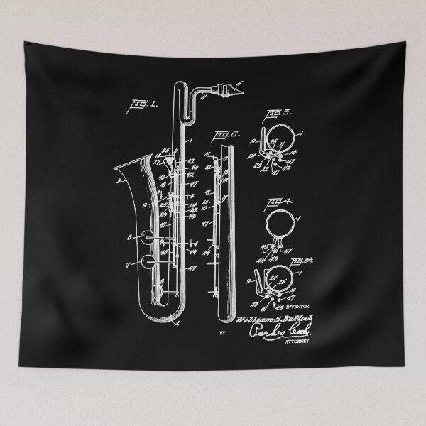 Item preview, Saxophone Player Cool Patent Style Bari Sax  designed and sold by AliveahDaniele.