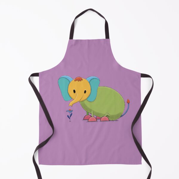 Item preview, AB061 Catroon Elephant Smelling A Flower designed and sold by DuckyRubin.