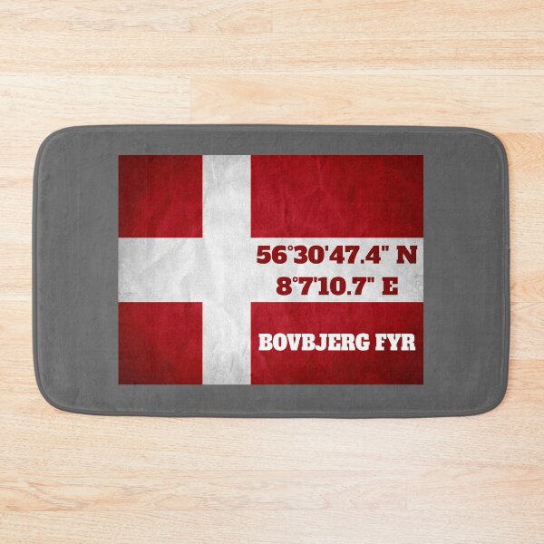 Item preview, Bovbjerg Fyr - coordinates - flag designed and sold by Nordic Waters Collection.