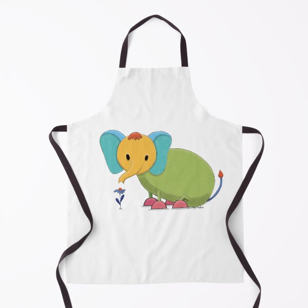 Item preview, AB061W Catroon Elephant Smelling A Flower designed and sold by DuckyRubin.