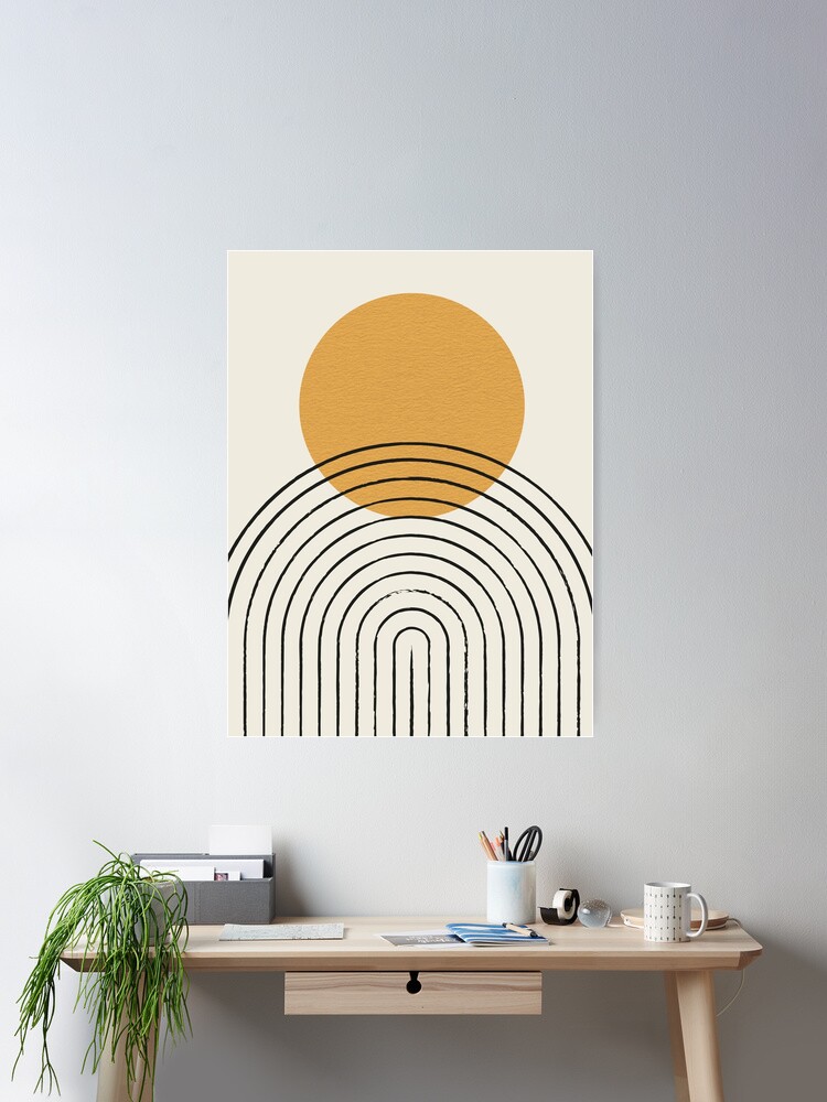 Sun Rainbow Abstract - Mid century modern