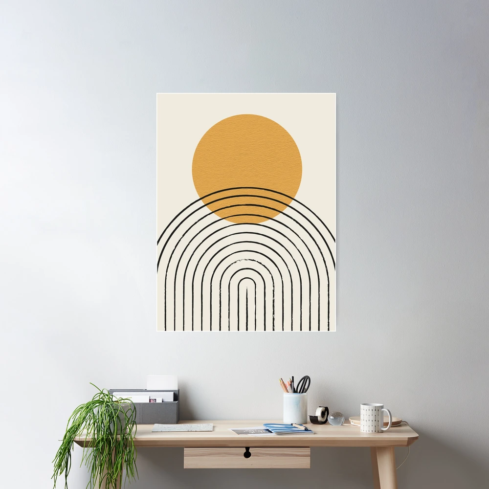 Sun Rainbow Abstract - Mid century modern