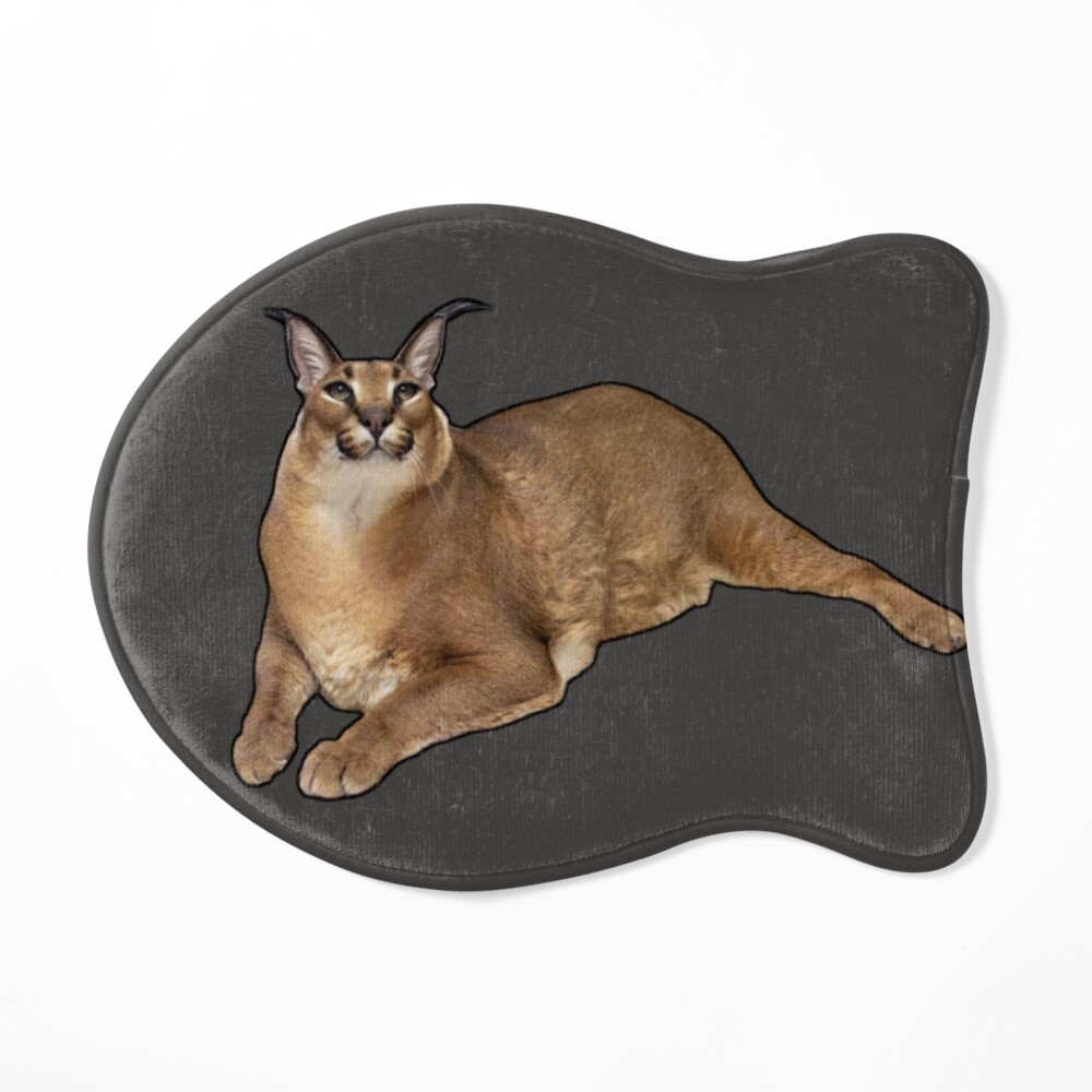 Funny Caracal Cat Floppa Meme Mouse Pad Square Non-Slip Rubber