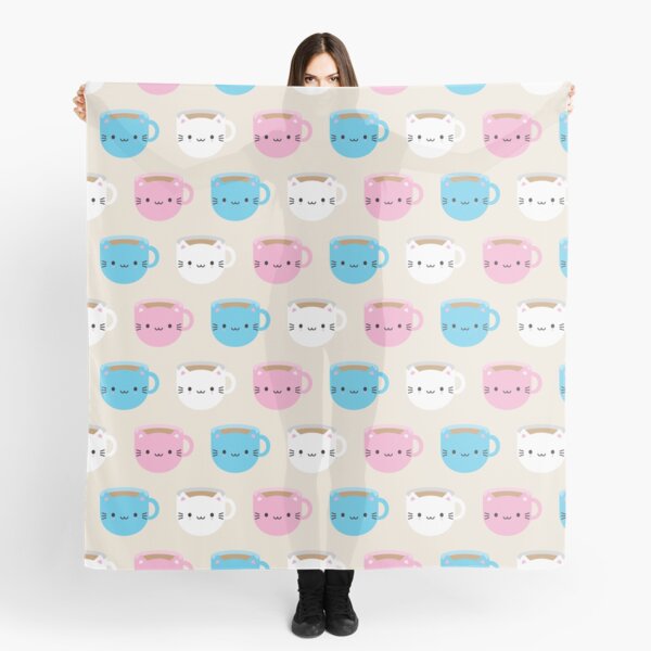 Kawaii Cat Cup of Tea Scarf