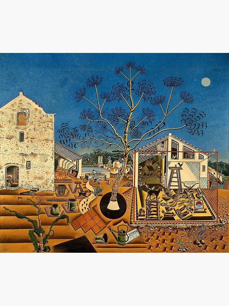 The Farm 1922 By Joan Miro Poster For Sale By AlexGillard Redbubble   Flat,750x,075,f Pad,750x1000,f8f8f8 