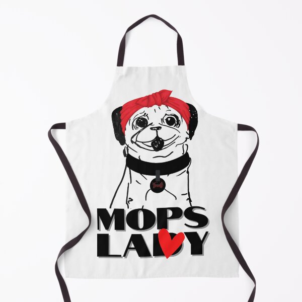 Artikelvorschau, Mops Lady, Mops Dame mit rotem Haarband sehr elegant für alle die Möpse lieben entworfen und verkauft von Anke Franikowski.
