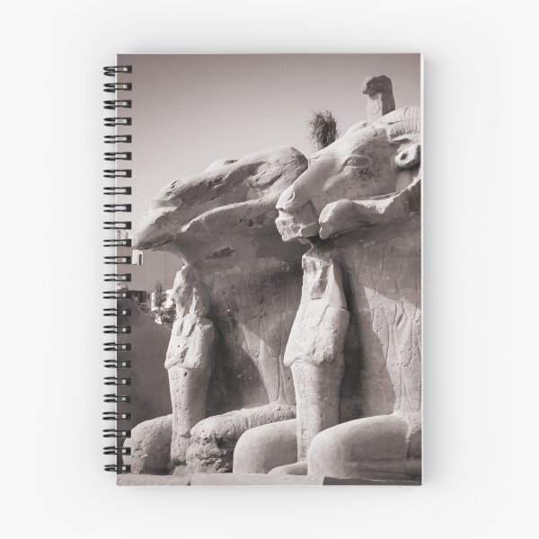 Item preview, Copy of Alley of the Sphynxes, ram-headed god Amon, Black and white, vintage, Karnak temple in Luxor, ancient Egypt photography, Egyptian temples designed and sold by art-of-egypt.