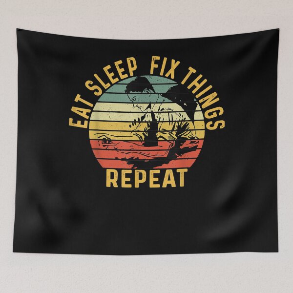 Item preview, Eat Sleep Fix Stuff Repeat Gift For Repairman Handyman  designed and sold by vergiebee.